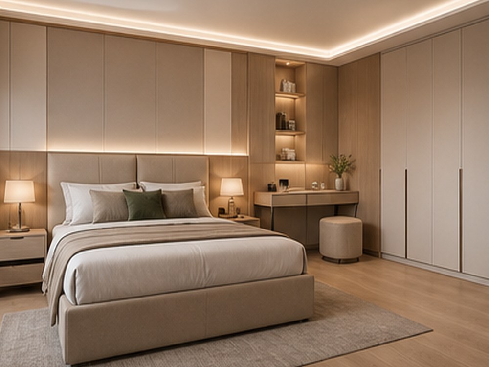 Chambre sur mesure ARCHICUISINE-PHARMA - Chambre Cocon Noyer