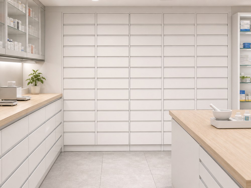 Rangement pharmacie sur mesure ARCHICUISINE-PHARMA