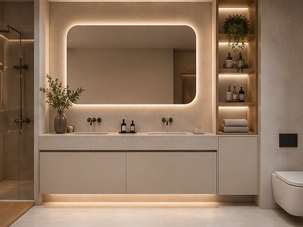 Salle de bain sur mesure ARCHICUISINE-PHARMA - Salle de Bain Ligne Marbre