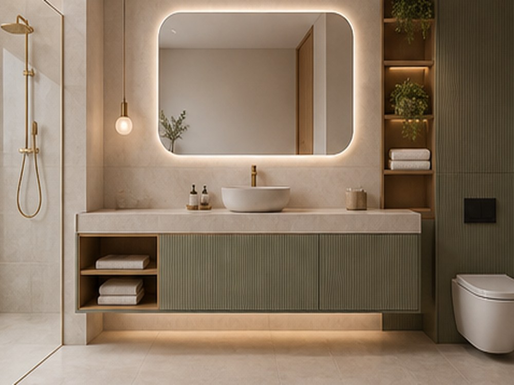 Salle de bain sur mesure ARCHICUISINE-PHARMA - Salle de Bain Oasis Sauge