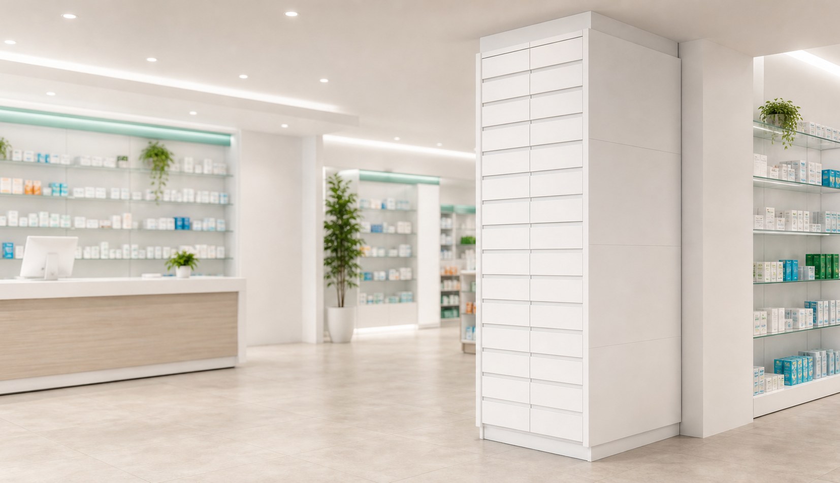 Colonne pharmacie haut de gamme ARCHICUISINE-PHARMA